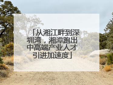从湘江畔到深圳湾，湘潭跑出中高端产业人才引进加速度