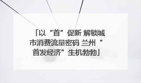 以“首”促新 解锁城市消费流量密码 兰州“首发经济”生机勃勃