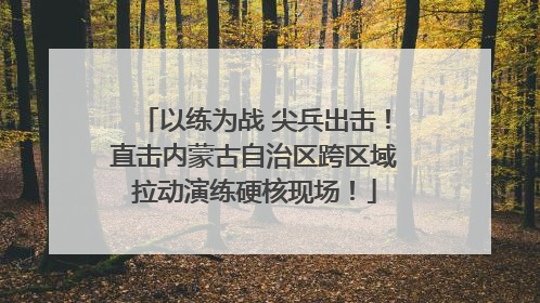 以练为战 尖兵出击！直击内蒙古自治区跨区域拉动演练硬核现场！