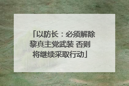 以防长：必须解除黎真主党武装 否则将继续采取行动