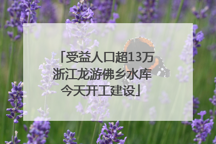 受益人口超13万 浙江龙游佛乡水库今天开工建设