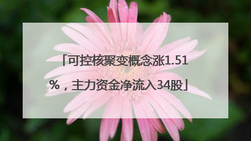 可控核聚变概念涨1.51%，主力资金净流入34股