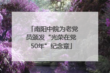 南阳中院为老党员颁发“光荣在党50年”纪念章