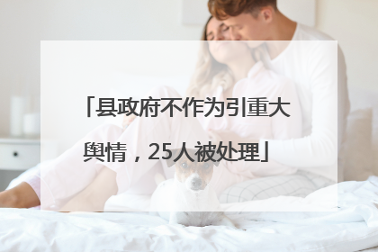 县政府不作为引重大舆情，25人被处理