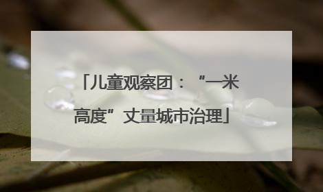 儿童观察团：“一米高度”丈量城市治理