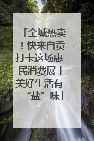 全城热卖！快来自贡打卡这场惠民消费展丨美好生活有“盐”味
