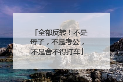 全部反转！不是母子，不是考公，不是舍不得打车