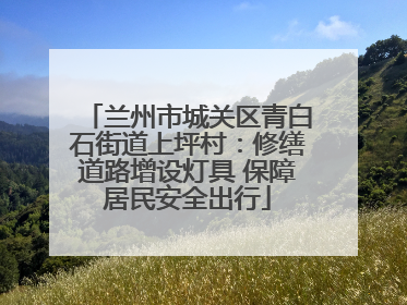 兰州市城关区青白石街道上坪村：修缮道路增设灯具 保障居民安全出行