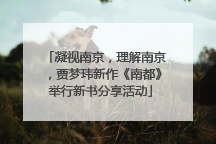 凝视南京，理解南京，贾梦玮新作《南都》举行新书分享活动