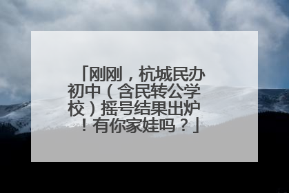 刚刚，杭城民办初中（含民转公学校）摇号结果出炉！有你家娃吗？