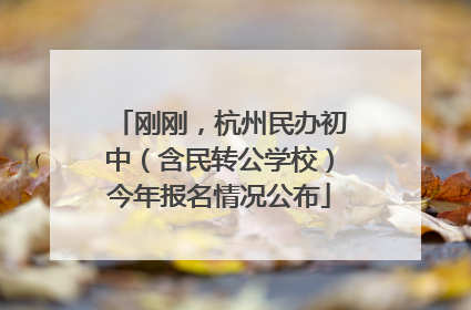 刚刚，杭州民办初中（含民转公学校）今年报名情况公布