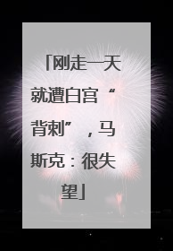 刚走一天就遭白宫“背刺”，马斯克：很失望