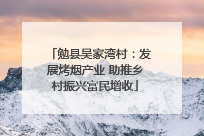 勉县吴家湾村：发展烤烟产业 助推乡村振兴富民增收