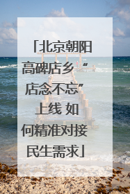 北京朝阳高碑店乡“店念不忘” 上线 如何精准对接民生需求