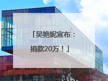 吴艳妮宣布：捐款20万！