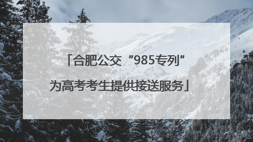 合肥公交“985专列”为高考考生提供接送服务