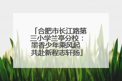 合肥市长江路第三小学兰亭分校：墨香少年乘风起 共赴新程志轩扬