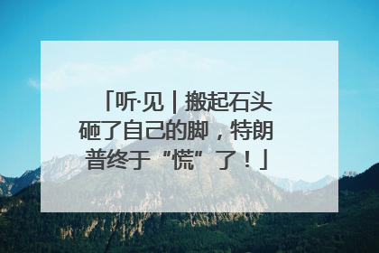 听·见｜搬起石头砸了自己的脚，特朗普终于“慌”了！