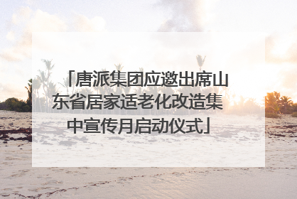 唐派集团应邀出席山东省居家适老化改造集中宣传月启动仪式