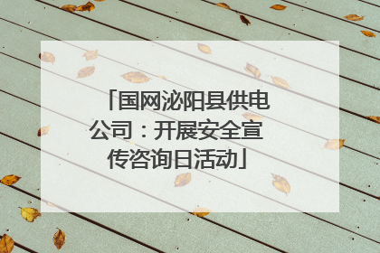 国网泌阳县供电公司：开展安全宣传咨询日活动
