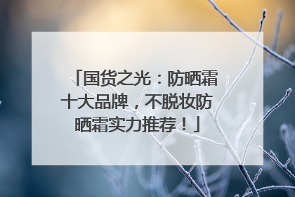 国货之光：防晒霜十大品牌，不脱妆防晒霜实力推荐！