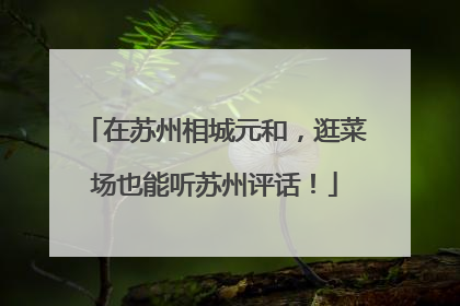 在苏州相城元和，逛菜场也能听苏州评话！
