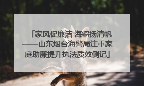 家风促廉洁 海疆扬清帆——山东烟台海警局注重家庭助廉提升执法质效侧记