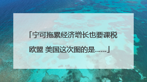 宁可拖累经济增长也要课税欧盟 美国这次图的是……