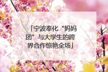 宁波奉化“妈妈团”与大学生的跨界合作惊艳全场