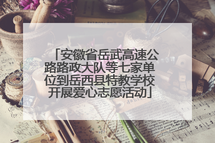 安徽省岳武高速公路路政大队等七家单位到岳西县特教学校开展爱心志愿活动