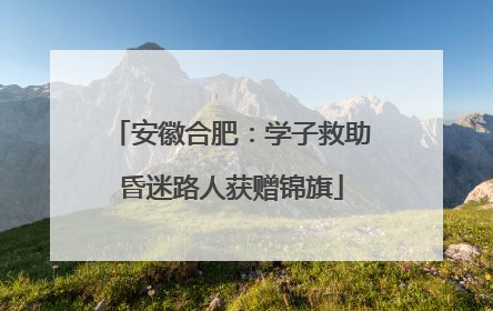 安徽合肥：学子救助昏迷路人获赠锦旗