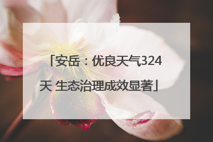 安岳：优良天气324天 生态治理成效显著