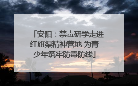 安阳：禁毒研学走进红旗渠精神营地 为青少年筑牢防毒防线