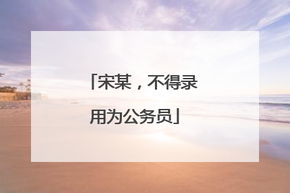 宋某，不得录用为公务员