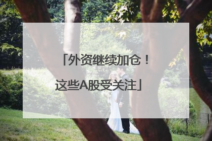 外资继续加仓！这些A股受关注