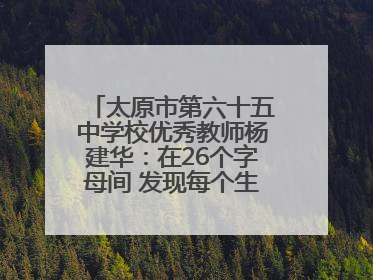 太原市第六十五中学校优秀教师杨建华：在26个字母间 发现每个生命的独特光芒