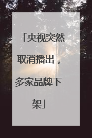 央视突然取消播出，多家品牌下架