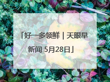 好一多领鲜｜天眼早新闻 5月28日