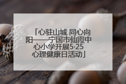 心驻山城 同心向阳——宁国市仙霞中心小学开展5·25心理健康日活动