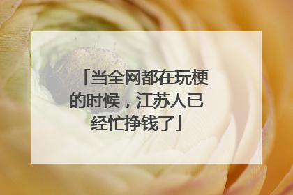 当全网都在玩梗的时候，江苏人已经忙挣钱了