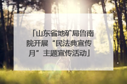 山东省地矿局鲁南院开展“民法典宣传月”主题宣传活动
