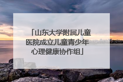 山东大学附属儿童医院成立儿童青少年心理健康协作组