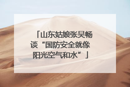 山东姑娘张昊畅谈“国防安全就像阳光空气和水”