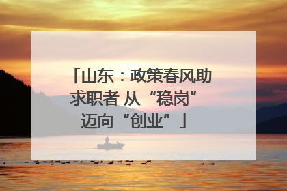山东：政策春风助求职者 从“稳岗”迈向“创业”