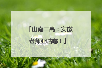 山南二高：安徽老师亚咕嘟！