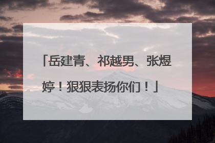 岳建青、祁越男、张煜婷！狠狠表扬你们！
