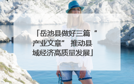 岳池县做好三篇“产业文章” 推动县域经济高质量发展