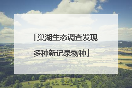 巢湖生态调查发现多种新记录物种