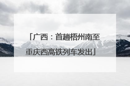 广西：首趟梧州南至重庆西高铁列车发出
