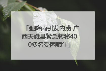 强降雨引发内涝 广西天峨县紧急转移400多名受困师生
